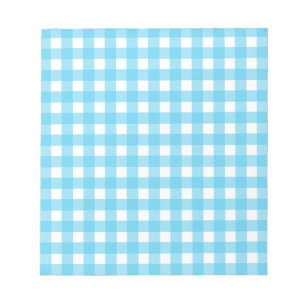 Hellblauer Gingham Notizblock