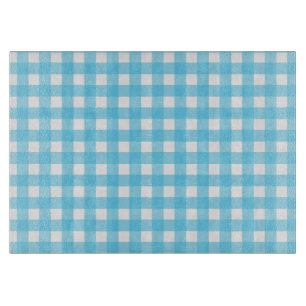 Hellblauer Gingham Schneidebrett