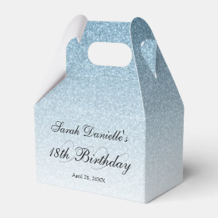 Hellblauer Glamour Glitter personalisiert Geschenkschachtel