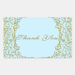 Hellblauer goldener Schloss-PRINZESSIN-PARTY Gebur Rechteckiger Aufkleber