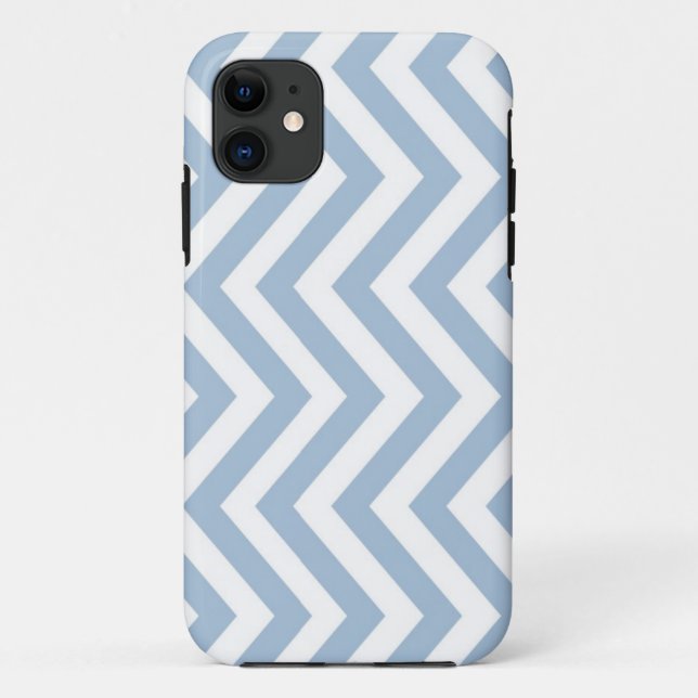 Hellblauer Grunge-strukturiertes Zickzack Case-Mate iPhone Hülle (Rückseite)