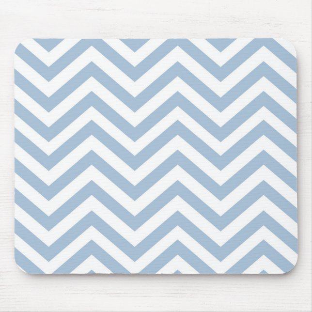 Hellblauer Grunge-strukturiertes Zickzack Mousepad (Vorne)
