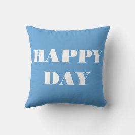 Hellblauer Happy Day Throw Kissen