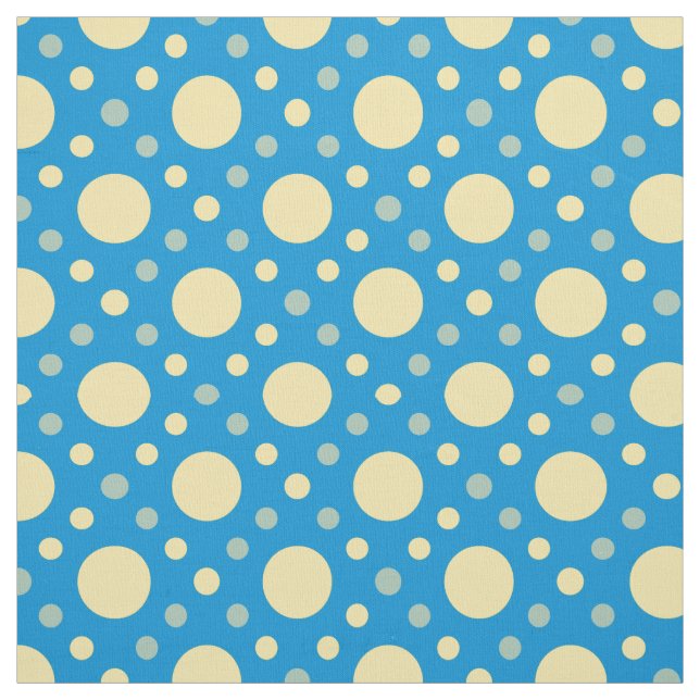 Hellblauer Hintergrund Gelber Polka Dot Nahtlos Stoff (Muster)