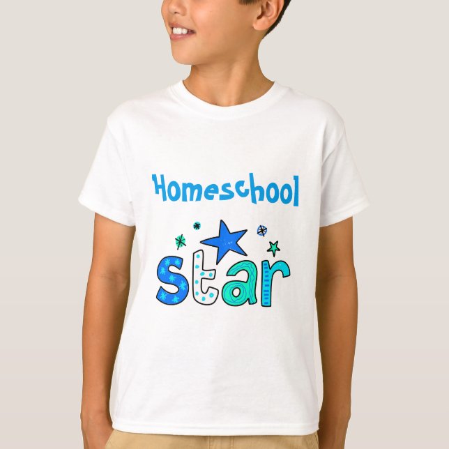 Hellblauer Homeschool-Stern T-Shirt (Vorderseite)