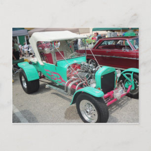 Hellblauer Hot Rod Postkarte
