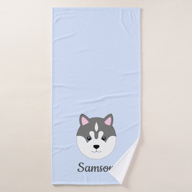 Hellblauer Hundetuch Badehandtuch (Badehandtuch)
