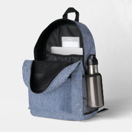 Hellblauer Jeans-Look Druck Cut Sew Bag Bedruckter Rucksack