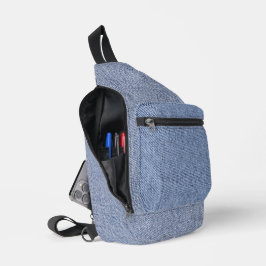 Hellblauer Jeans-Look Druck Cut Sew Bag Crossbody Bag