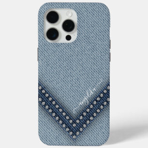 Hellblauer Jeans mit Strasssteinen Case-Mate iPhone Hülle