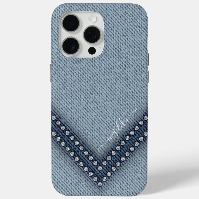Hellblauer Jeans mit Strasssteinen Case-Mate iPhone Hülle (Rückseite)