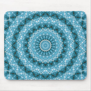 Hellblauer Kaleidoskop / Mandala Mousepad