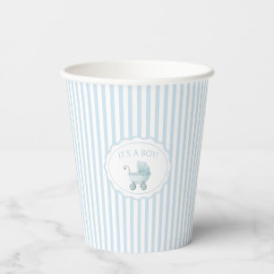 Hellblauer Kinderwagen Baby Boy Shower Pappbecher