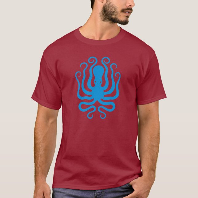 Hellblauer Kraken T-Shirt (Vorderseite)