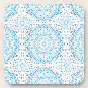 Hellblauer Mandala-Untersetzer Getränkeuntersetzer