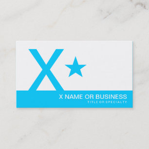 hellblauer Monostar Visitenkarte