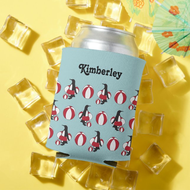 Hellblauer Niedlicher Cartoon Baden Pinguin Kinder Dosenkühler (In Situ Sommer)