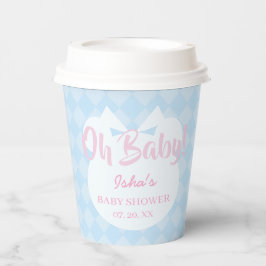 Hellblauer Oh Baby-Brautjungfergeschenk-Papierbech Pappbecher
