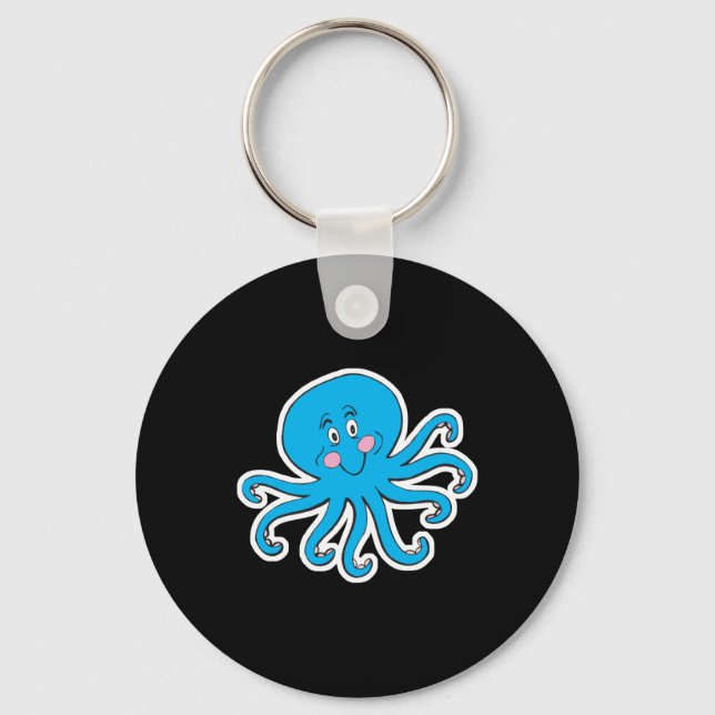 Hellblauer Oktopus Schlüsselanhänger (Vorderseite)