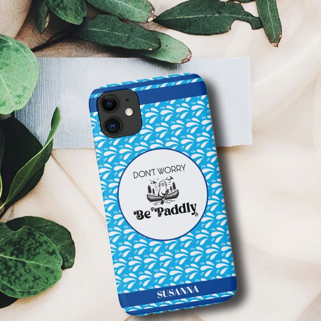 Hellblauer Retro-Muster Otter Canoe-Individuelle N Case-Mate iPhone Hülle (Von Creator hochgeladen)