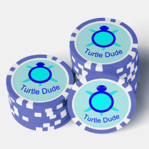Hellblauer SchildkrötenTyp Pokerchips