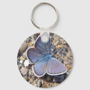 Hellblauer Schmetterling Schlüsselanhänger