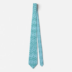 Hellblauer Schneeflocken-Schlips - Pastell Winter Krawatte