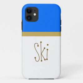 Hellblauer Schneeweißer Farbblock Spaß Skitext Case-Mate iPhone Hülle