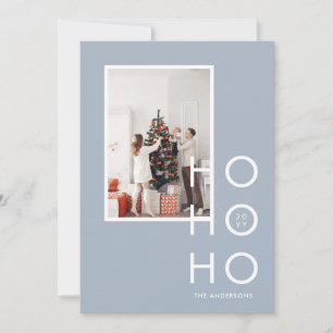 Hellblauer Single Foto Eleganter Weihnachtsurlaub Feiertagskarte