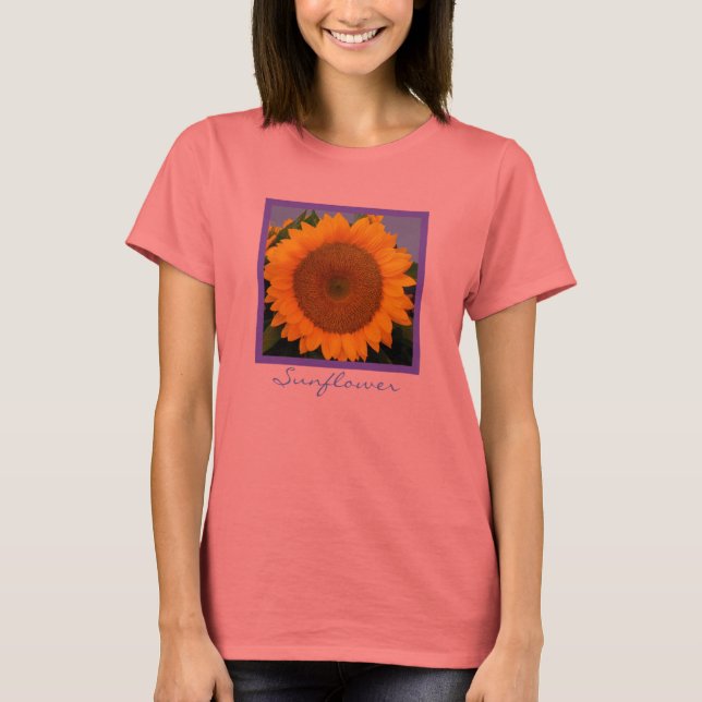Hellblauer Sonnenblume T-Shirt (Vorderseite)
