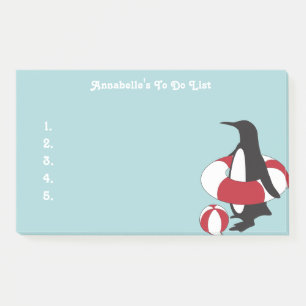 Hellblauer süßer Cartoon-Pinguin Kinder-To-Do-List Post-it Klebezettel