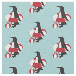 Hellblauer süßer Cartoon-Pinguin schwimmt Kinder Stoff