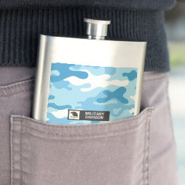 Hellblauer Tarnmuster Militär  Flachmann
