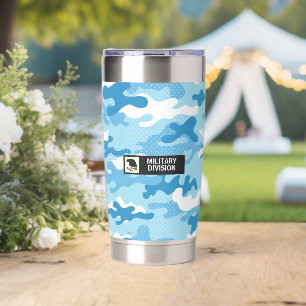 Hellblauer Tarnmuster Thermobecher