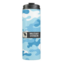 Hellblauer Tarnmuster Thermosbecher