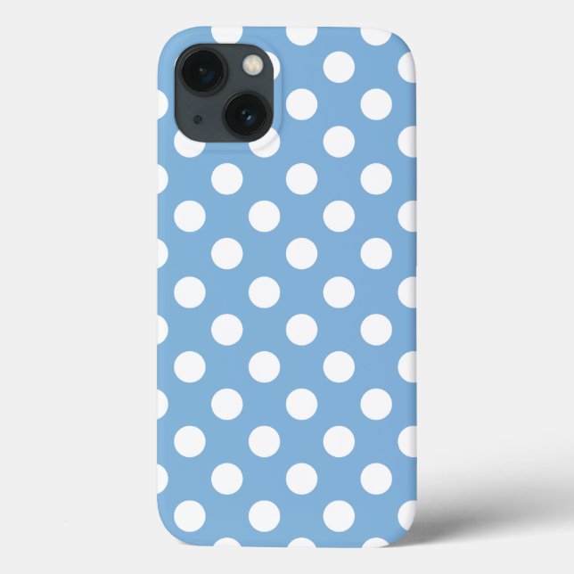 Hellblauer Trend und Polka Punkte Case-Mate iPhone Hülle (Rückseite)