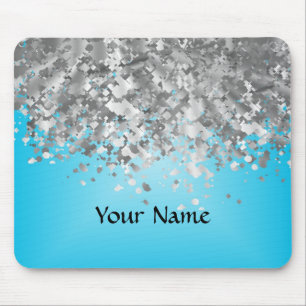 Hellblauer und Imitat-Glitter Mousepad