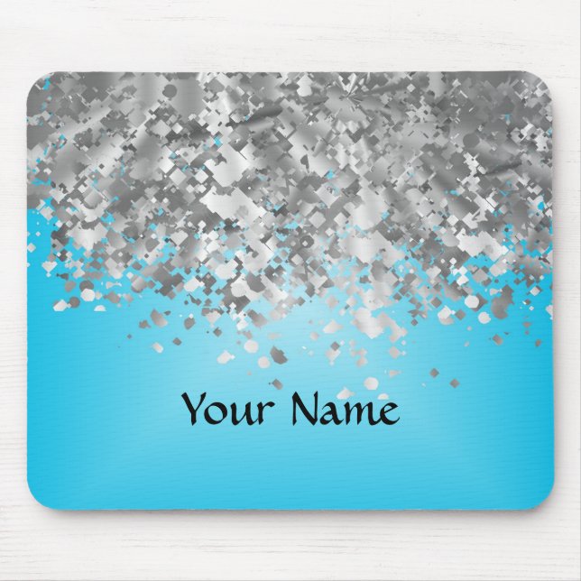 Hellblauer und Imitat-Glitter Mousepad (Vorne)