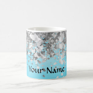 Hellblauer und Imitat-Glitter Tasse