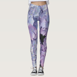 Hellblauer und rosa Hydrangea Legging Leggings