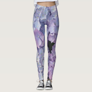 Hellblauer und rosa Hydrangea Legging Leggings