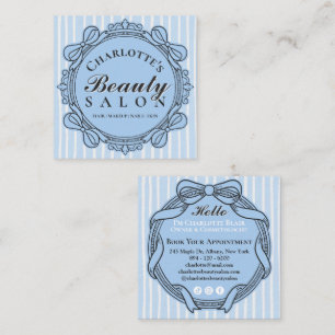 Hellblauer Vintage-Bogenrahmen Quadratischer Salon Quadratische Visitenkarte