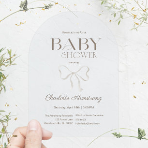 Hellblauer Wasserfarben-Bogen zur Babyparty Acryleinladungen