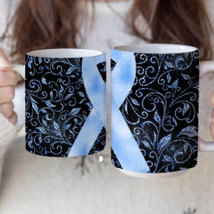 Hellblaues Bewusstseinsband-Mug-Design Kaffeetasse