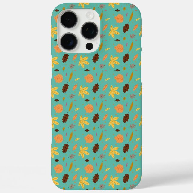 Hellblaues Blätter iPhone Case (Rückseite)