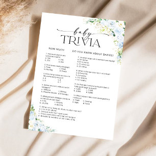 Hellblaues Blumen-Baby-Party-Babyspiel Trivia-Spie