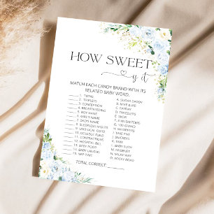 Hellblaues Blumenmuster Wie süß ist es Babyshower-