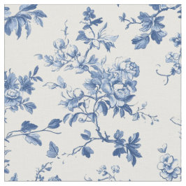 Hellblaues botanisches Toile-Muster Stoff