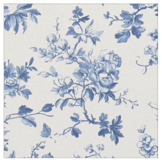 Hellblaues botanisches Toile-Muster Stoff