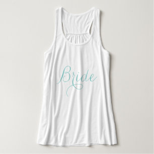 Hellblaues fancy Schriftzug "Bride" Tank Top